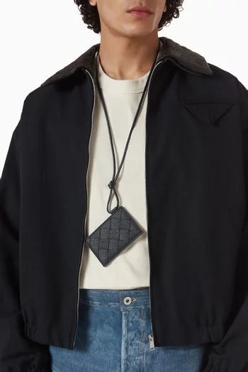 Badge Holder in Intrecciato Calfskin