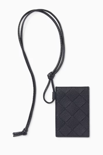 Badge Holder in Intrecciato Calfskin