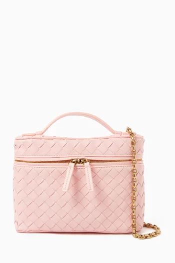 Small Vanity Case in Intrecciato Leather