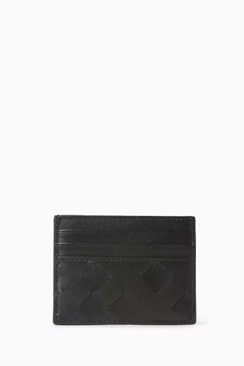 Credit Card Case in Intrecciato Leather