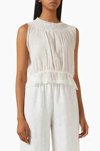 Lilibet Floral-lace Top in Organic Cotton