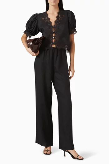 Idella Embroidered  Top in Ramie