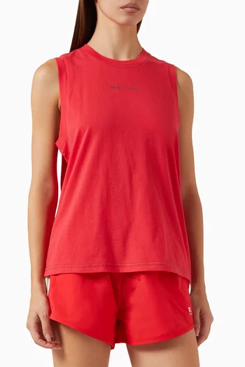 بلوزة شيفت بتصميم بلا أكمام قطن عضوي