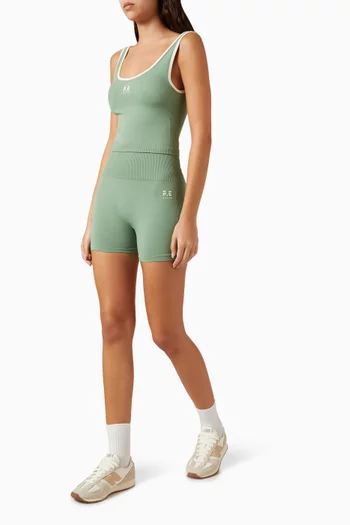 شورت بايكر سولاس بدون حياكة وطول 3‏ بوصة نايلون مطاطي