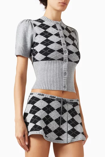 The Sweet Argyle Cardigan in Wool
