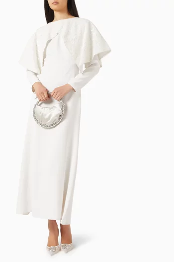 Sequin-embellished Cape Dress