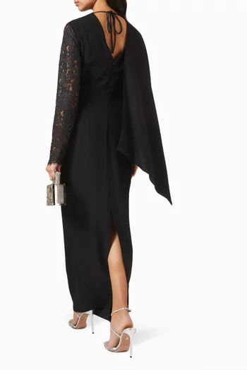 فستان متوسط الطول بدرابيه