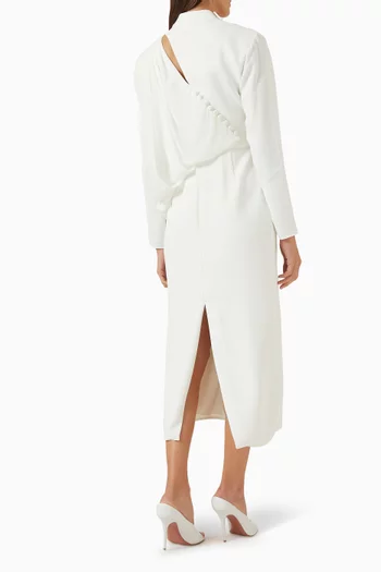 فستان متوسط الطول بفتحات