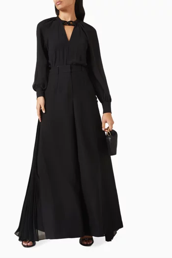 Bead-trim V-neck Blouse