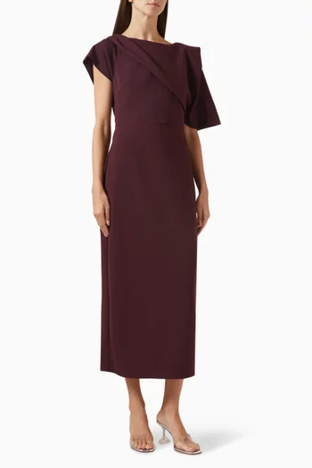 فستان متوسط الطول بدرابيه