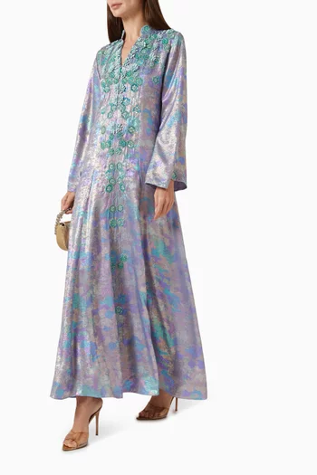 فستان بتطريزات بارزة كريب