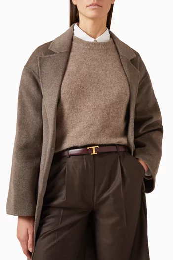 T Timeless Reversible Belt in Leather