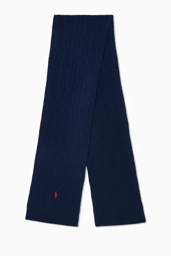 وشاح منسوج بغرزة الضفيرة مزيج صوف