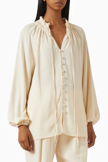 Button-up Top in Cotton-blend