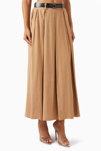 Belted Maxi Skirt in Modal