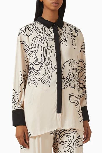 Printed Top in Cotton-blend