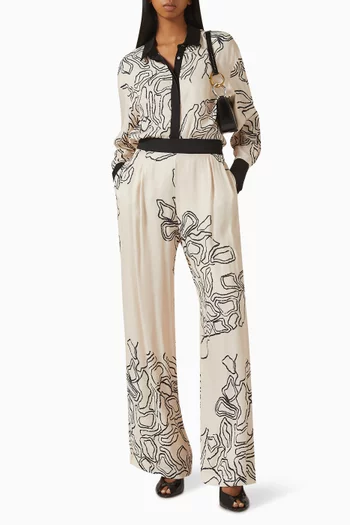 Printed Pants in Cotton-blend