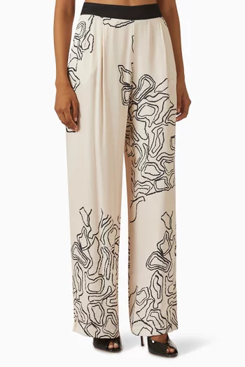 Printed Pants in Cotton-blend