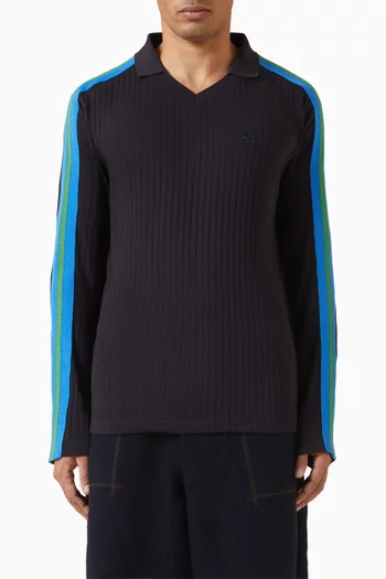 Roots Knit Polo Shirt in Viscose Blend