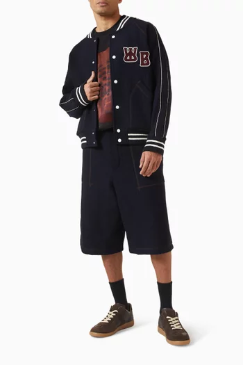 جاكيت أكتوبر بتصميم جامعي صوف