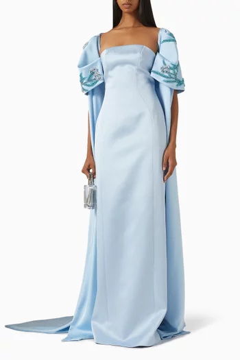 Column Dress in Satin & Taffeta Mikado