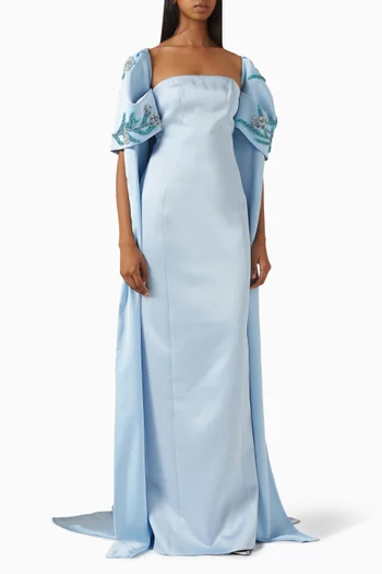 Column Dress in Satin & Taffeta Mikado