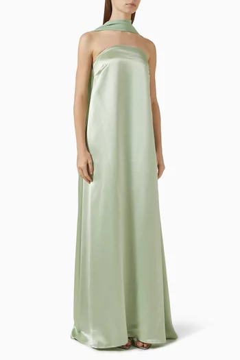 Rayssa Scarf Gown in Satin