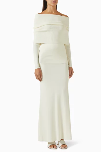 طقم تنورة وبلوزة مادلين بتصميم منسوج مزيج فيسكوز