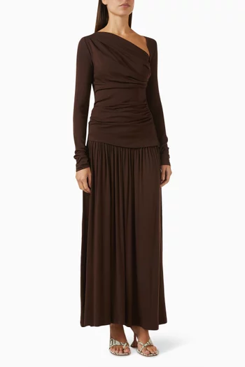 Ariana Draped Top & Skirt Set in Viscose Blend