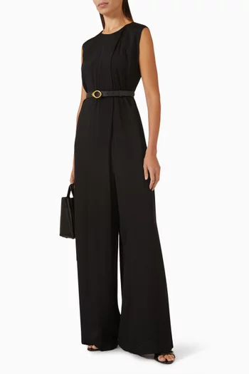 Belted Jumpsuit in Viscose Blend