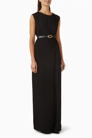 Belted Jumpsuit in Viscose Blend