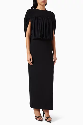 فستان طويل بكاب