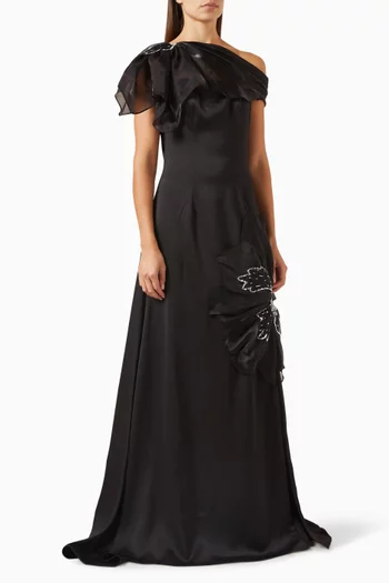 Crystal-embellished Gown in Satin