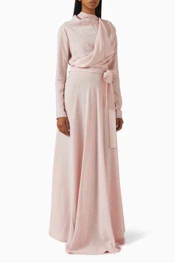 فستان لورين بتصميم ملفوف وحزام