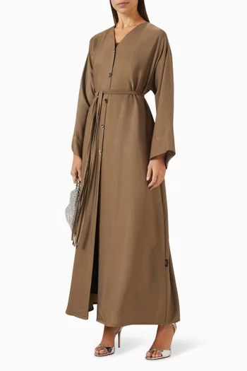 Belted Buttoned Abaya