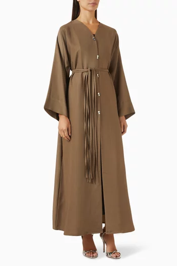 Belted Buttoned Abaya