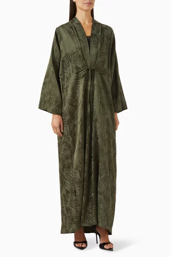 Palm-print Kimono-style Abaya