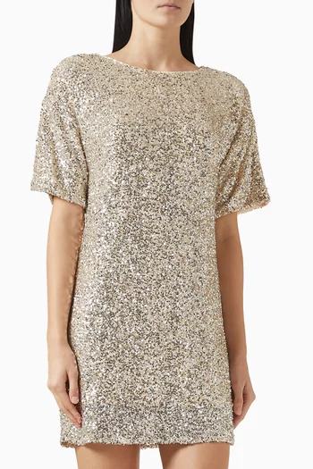 Sequin-embellished T-shirt Mini Dress