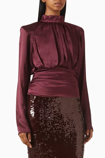 بلوزة بكشكش حرير