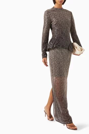 تنورة طويلة مطرزة