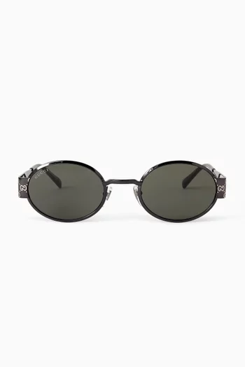 Guccissima Oval Sunglasses in Metal