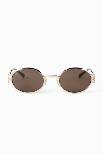 Guccissima Oval Sunglasses in Metal