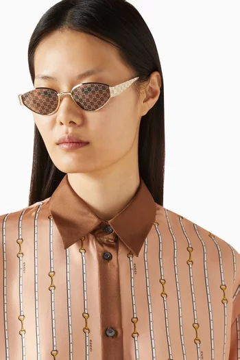 Guccissima Cat-eye Sunglasses in Metal
