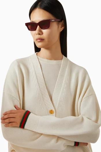 نظارة شمسية بإطار مربع لامع أسيتات معاد تدويره