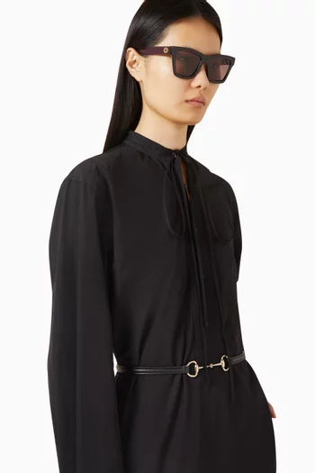 نظارة شمسية مينيمال بإطار مربع أسيتات