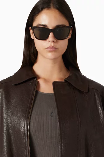 SL 214 Kate Thin Cat-Eye Sunglasses in Acetate