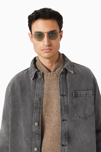 نظارة شمسية بإطار حرف D معدن