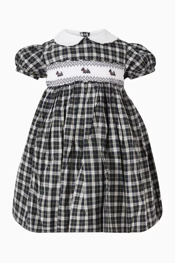 Check-print Flared Dress