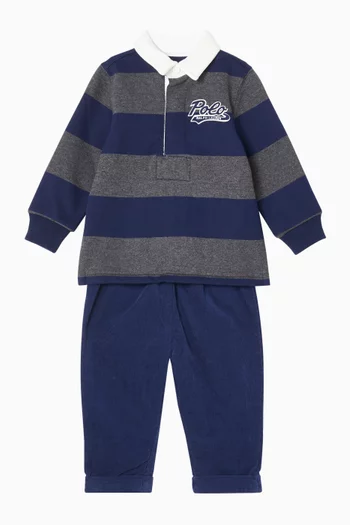 تي شيرت بولو مخطط بتصميم راغبي