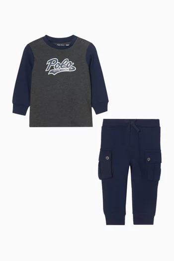 Logo Sweatshirt & Cargo Pants Set